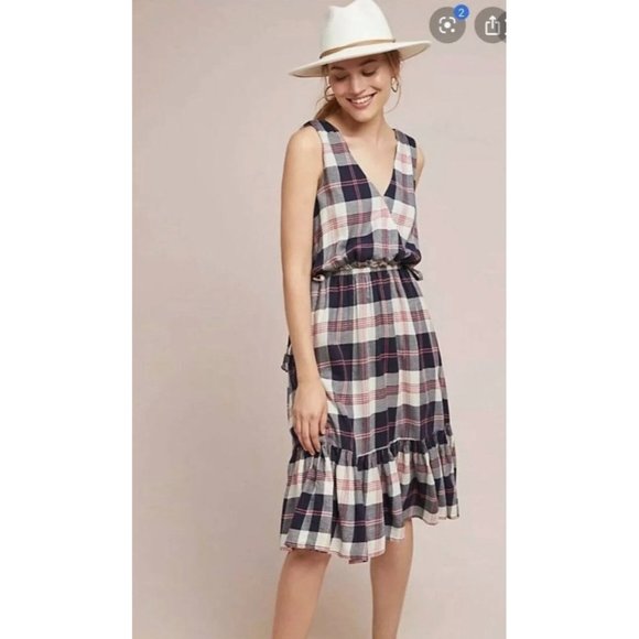 Isabella Sinclair Dresses & Skirts - Isabella Sinclair by Anthropologie Flannel Dickens Plaid Dress Size XS
